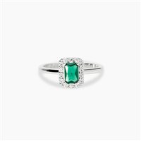 Anello Mabina Donna in Argento Smeraldo sintetico